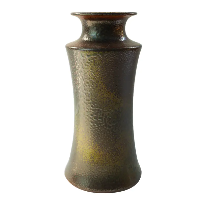 Lmitation Wood Fired Vase Chinoiserie Ceramic Flower Path Flower Arrangement Bottom Base Creative Vase