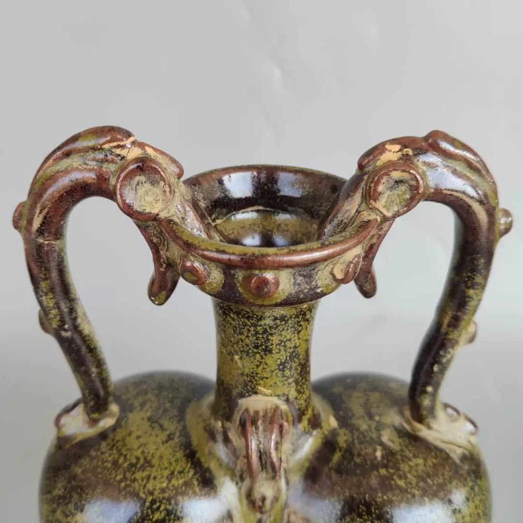 antique porcelain antiques miscellaneous Song Dynasty late glaze double wrapped dragon vase home decorations decor floreros