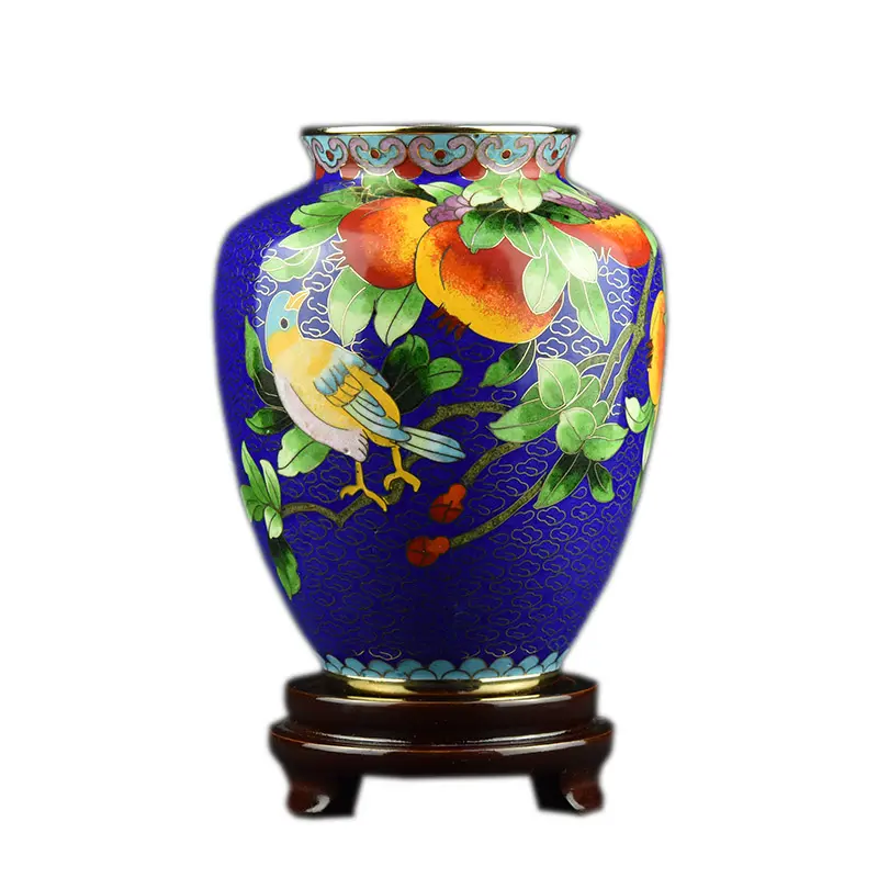 Cloisonn Flower Vase, Copper Body Wire Wound, Enamel Plant Vase, Desktop Decorative, Exquisite Workmanship, Room Decor