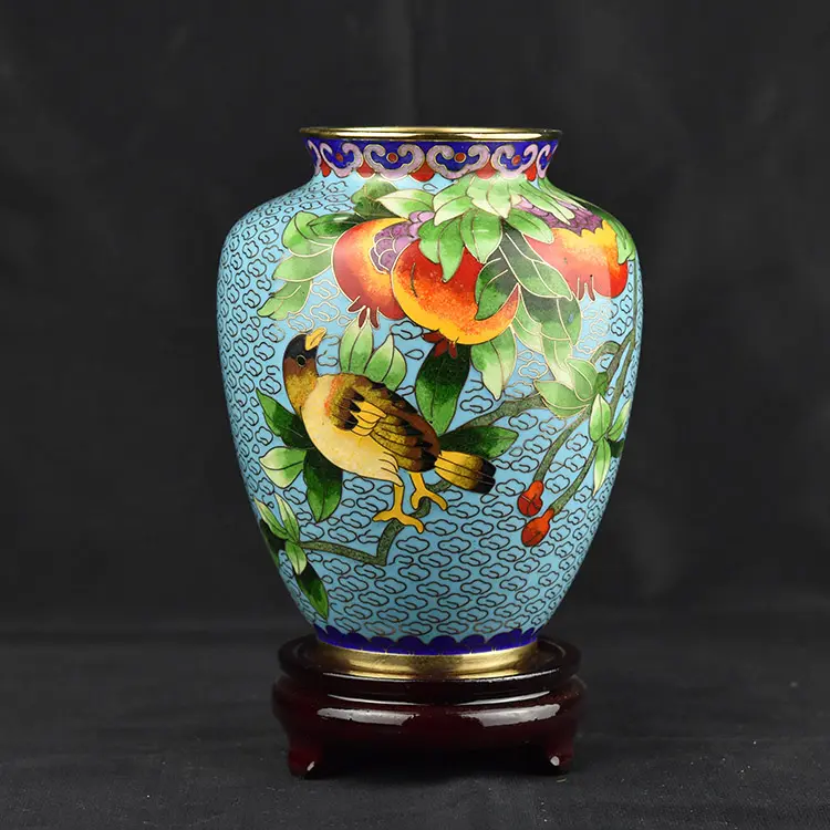Cloisonn Flower Vase, Copper Body Wire Wound, Enamel Plant Vase, Desktop Decorative, Exquisite Workmanship, Room Decor