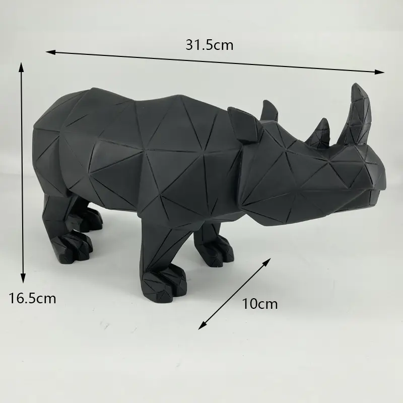 Geometric Rhinoceros Statue, Decoration, Sculpture, Home Decoration, Accessories, Gift