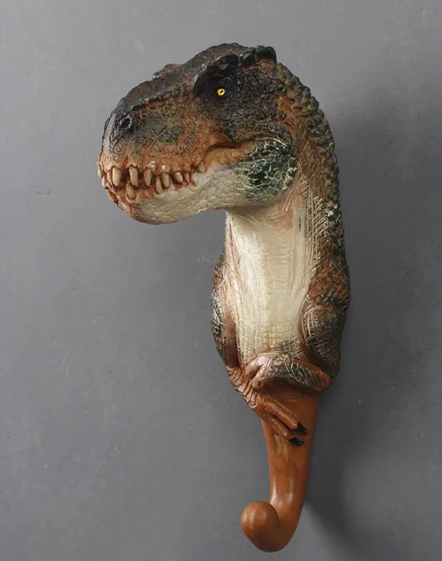 American Decorative Jurassic Statue, Creative Resin Animal Model, Dinosaur Coat Hook, Triceratops Wall Room, Home Decor Crafts