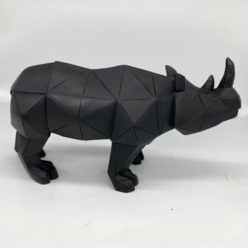 Geometric Rhinoceros Statue, Decoration, Sculpture, Home Decoration, Accessories, Gift