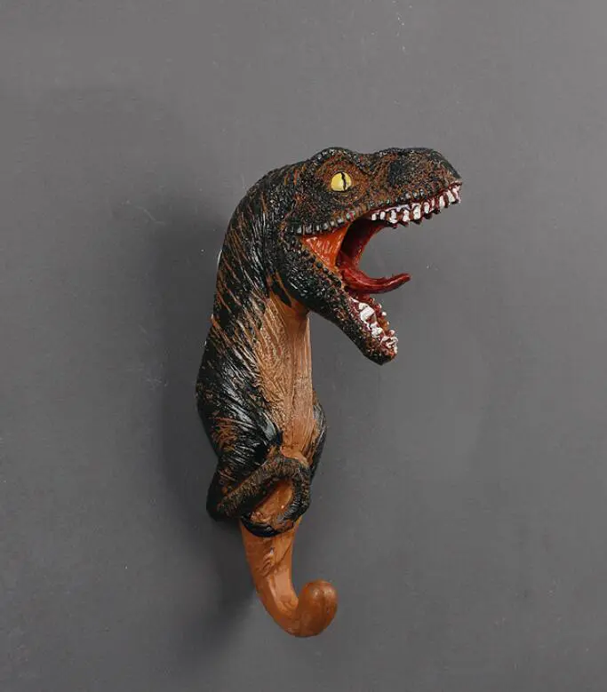 American Decorative Jurassic Statue, Creative Resin Animal Model, Dinosaur Coat Hook, Triceratops Wall Room, Home Decor Crafts