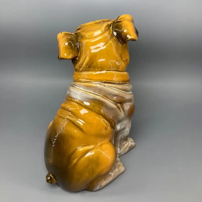 Ceramic Animal Statue Sculpture Crafts, Dog, Bulldog Decoration, High 22 cm
