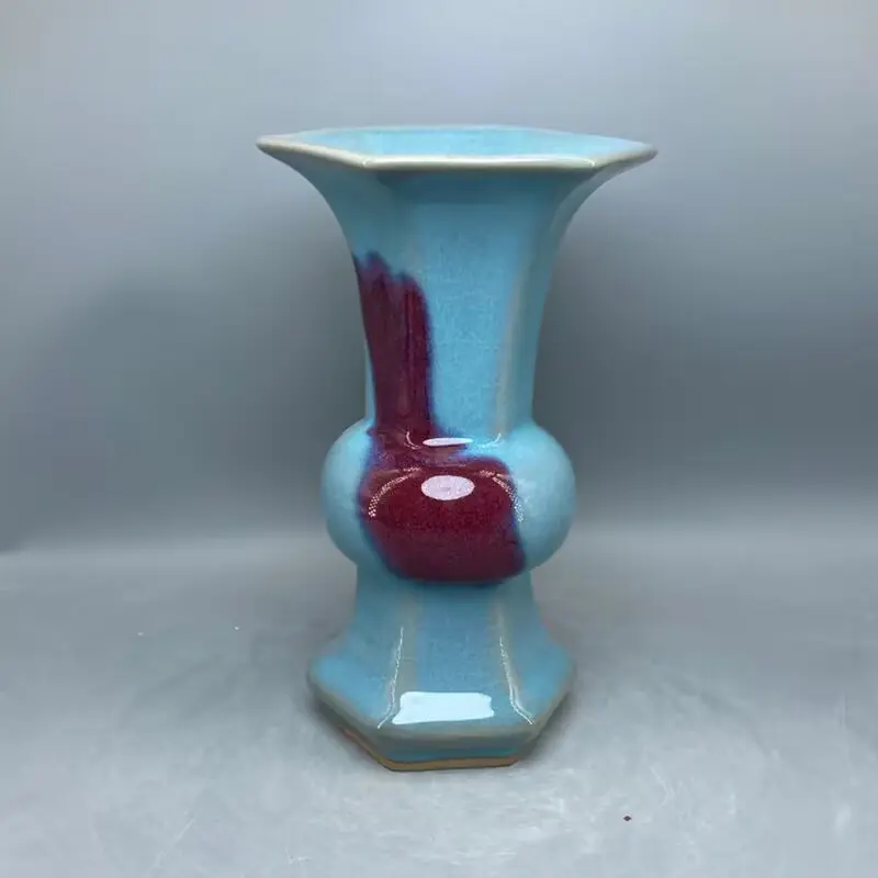 Ceramic Vase Ornamental vase Handicrafts Jun Porcelain Has Ice Cracks Open Pieces Of Under-glaze Bubbles High 19 cm