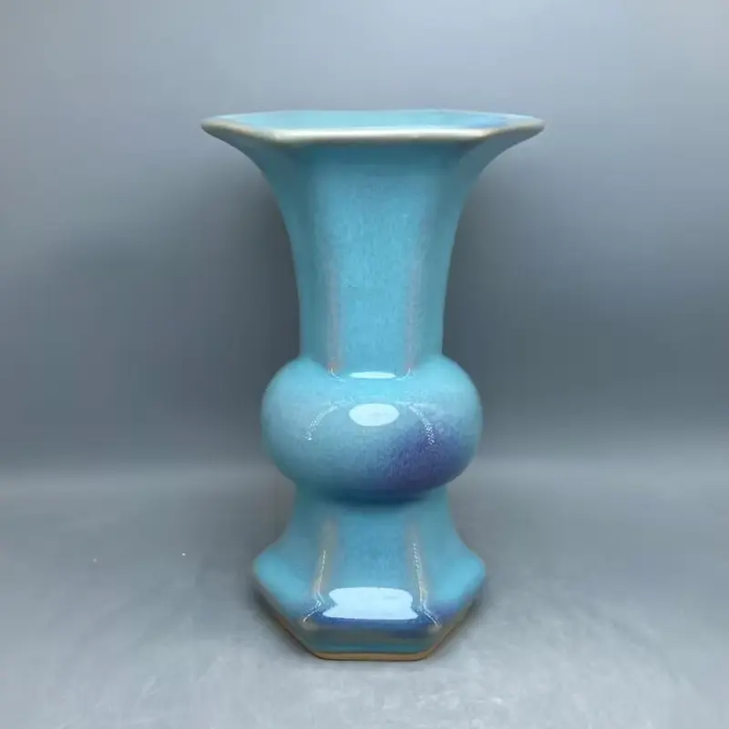 Ceramic Vase Ornamental vase Handicrafts Jun Porcelain Has Ice Cracks Open Pieces Of Under-glaze Bubbles High 19 cm
