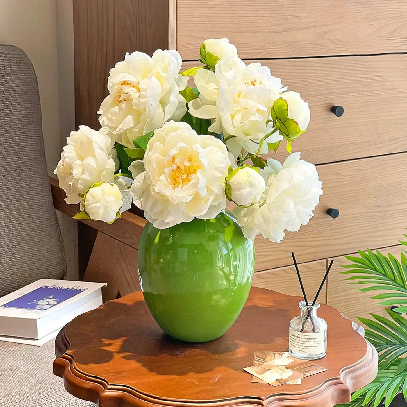 emerald green ice crackle ceramic vase accessible luxuryclassy living room dining table decoration flower arrangement ornaments