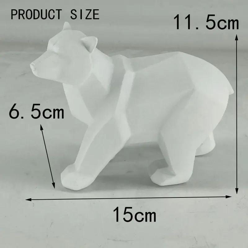 Modern Abstract Geometric Polar Bear Statue, Simple White Sculpture, Desktop Ornaments, Creative Decoration Gift, Home Decor