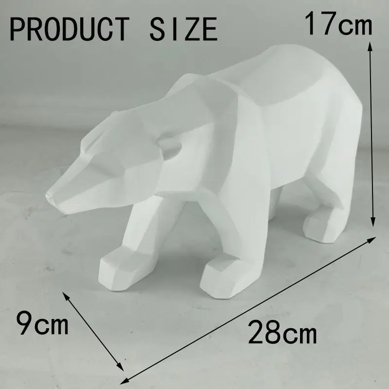 Modern Abstract Geometric Polar Bear Statue, Simple White Sculpture, Desktop Ornaments, Creative Decoration Gift, Home Decor
