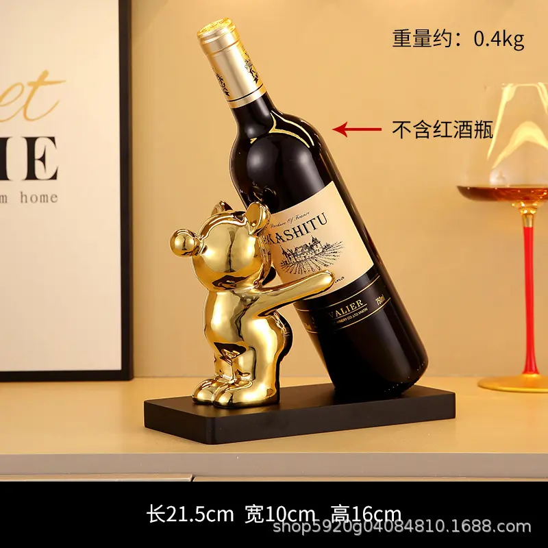 Ceramic French Bulldog Sculpture, Wine Rack, Wine Cabinet Decorations, Wine Holder, Furnace