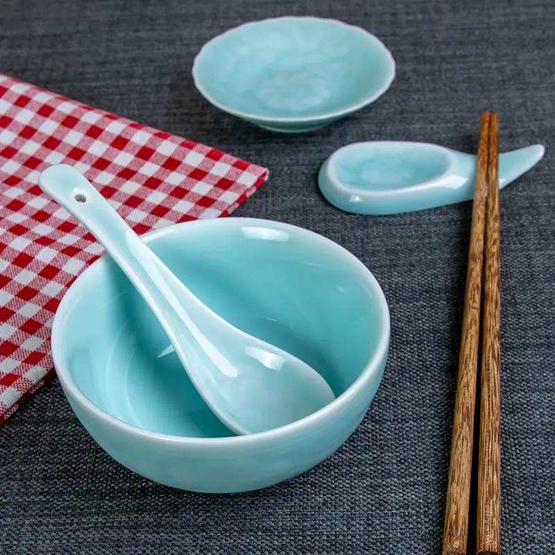 For homerice bowl small porridge bowl celadon tableware microwave heating ceramic eating bowl
