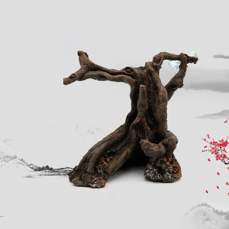Aquarium Resin Woods Ornaments Fish Tank Decoration Accessories Sink Wood Tree Fishbowl Jellyfish Carp Reptile Animals