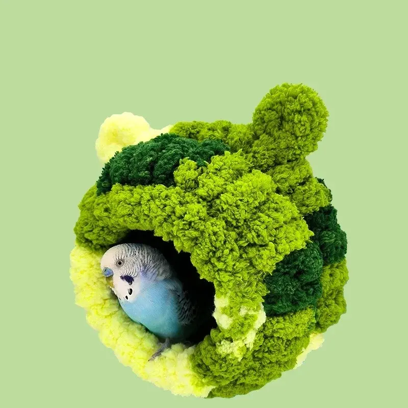 1 Pcs Warm Bird Nest Winter House Hanging Hammock Cage Accessories Plush Hideaway for Parrot Hummingbird Decoration Bird Cages