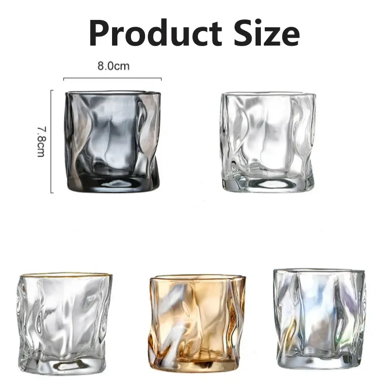1pc 200ML Premium Whisky Glasses An Irregular Twisting Beer Glass Cup Ideal Scotch Bourbon Stylish Home Decor and Gift for Men