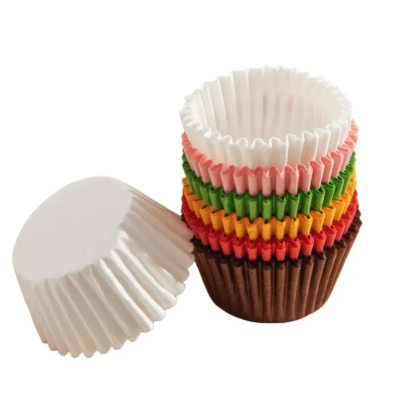100pcs Disposable Muffin Cups Egg Tart Molds Heat Resistant Cupcake Cups Thickened Paper Cupcake Liners Tart Molds Baking Mold