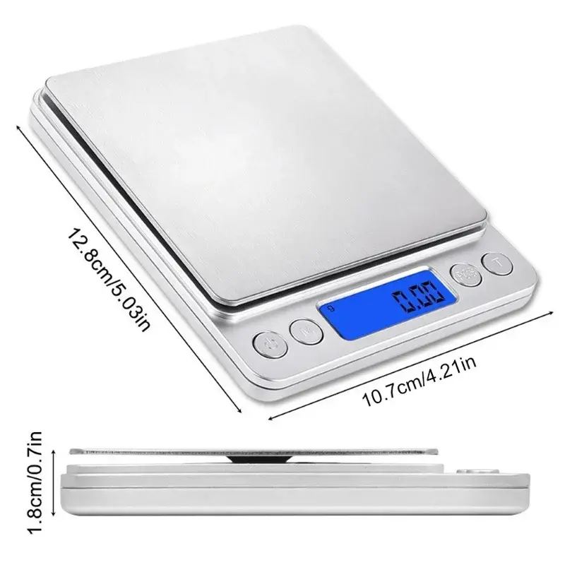 Kitchen Digital Scale 3000g/ 0.1g Small Jewelry Scale Cooking Food Scales Gram/Oz Digital Weight with Back-Lit LCD Display/Tare