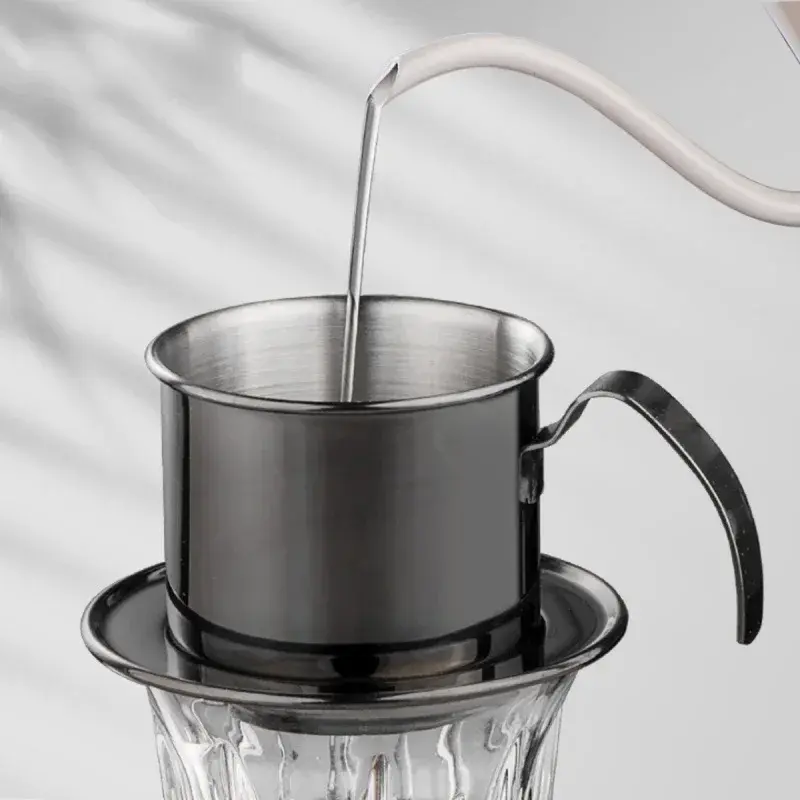 Coffee Hand Brewing Pot Vietnamese Pot Stainless Steel Coffee Drip Filter Cup Filter Filter Water Separator Coffee Brewing Tool
