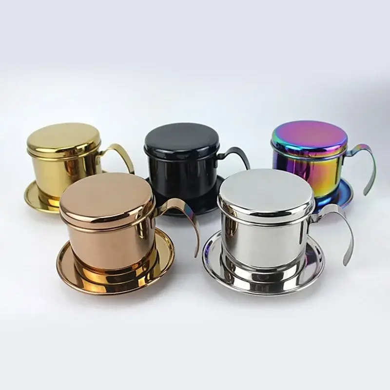 Coffee Hand Brewing Pot Vietnamese Pot Stainless Steel Coffee Drip Filter Cup Filter Filter Water Separator Coffee Brewing Tool