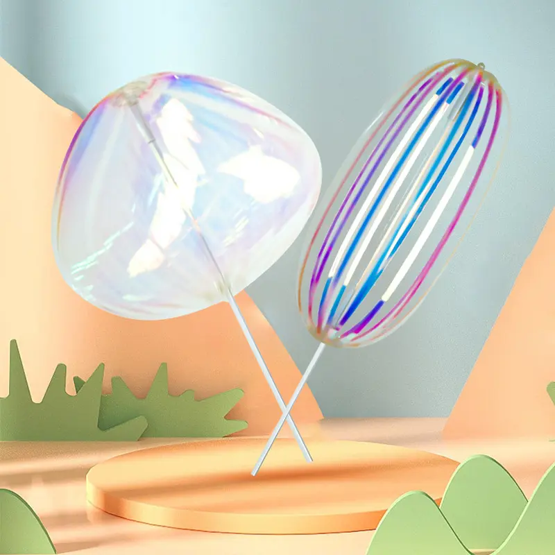 Rainbow Spinner Children's Versatile Twist Stick Magic Color Bubble Spinner Magic Stick Fairy Stick Rainbow Circle Spinner Stick