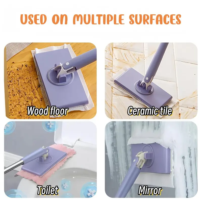 Fully Automatic Face Towel Mop Cloth Clip Household Hand Wash Free Mop Dust Paper Dry Towel Floor Wet Towel Multifunctional Mop