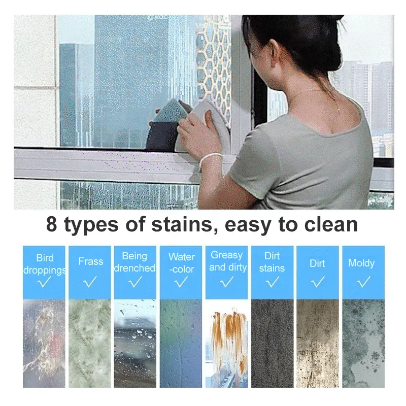New 3-8mm Magnetic Glass Window Cleaning Tool Household Special Window Cleaner Automatic Water Discharge Double-layer Wiper
