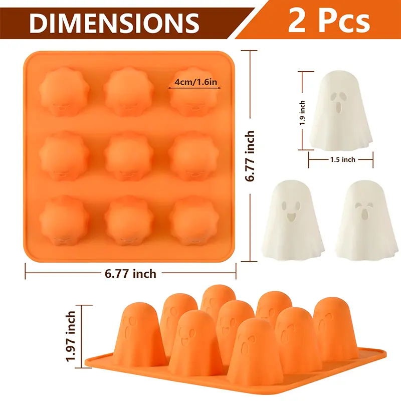 Halloween Ghost Silicone Ice Making Mold Pudding Biscuit Small Snack Baking Mold Kitchen Crafts Children Festival Surprise Gift