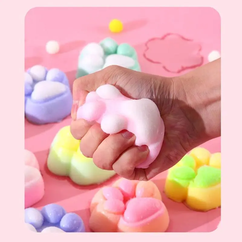 Cat Claw Pinch DIY Material Package Pinch Handmade Silicone Set Cartoon Soft Mud Homemade AB Glue Decompression kids Cute Gifts