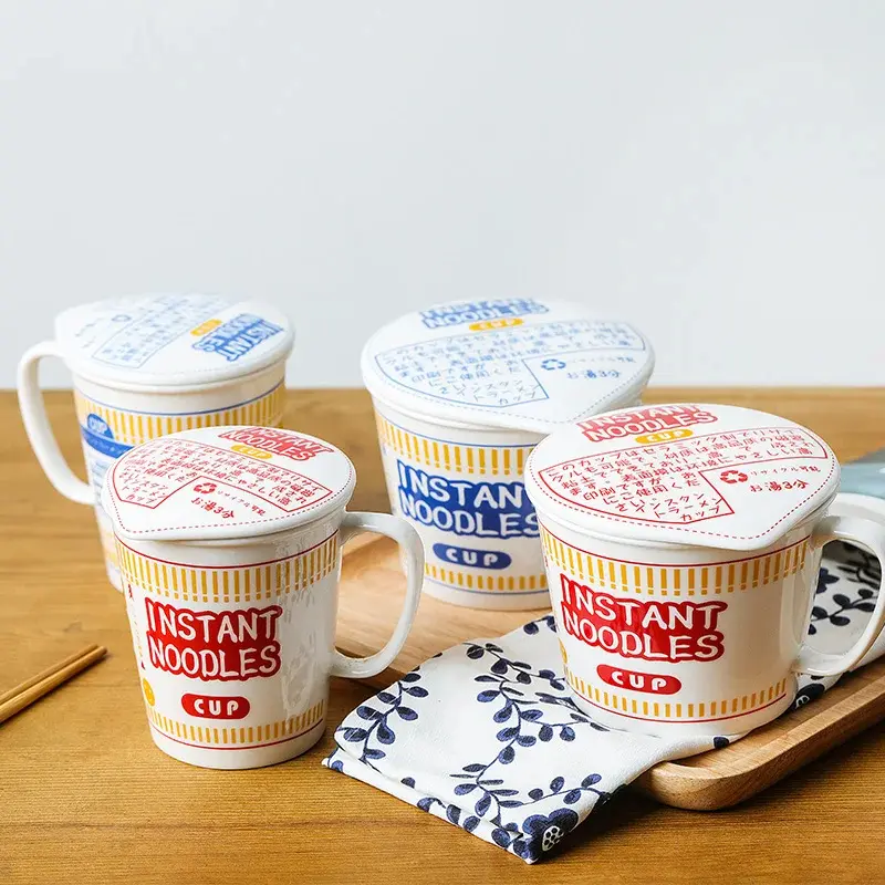 Ceramics Lamian Noodles Bowl Mug Soup Bowl Italian Pasta Bowl Instant Noodle Office College Student Dormitories Cookware Bowl