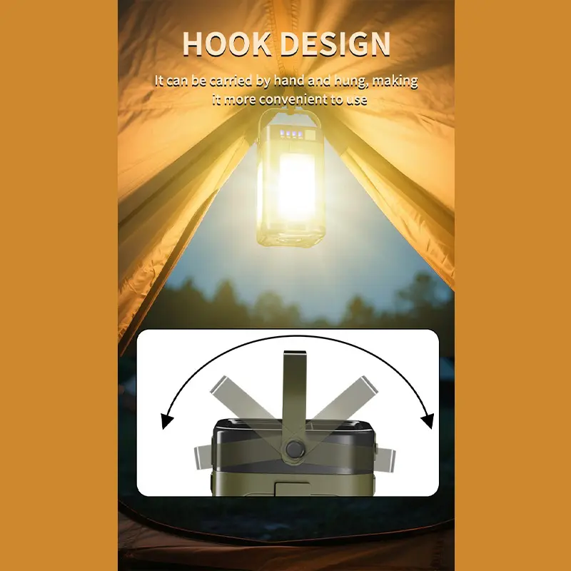 Multi Functional Outdoor Camping Light Foldable Solar Light  Waterproof USB Rechargeable Hanging Light Portable Tent Light
