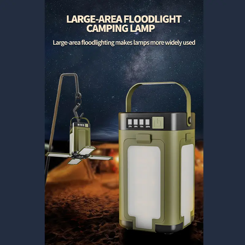 Multi Functional Outdoor Camping Light Foldable Solar Light  Waterproof USB Rechargeable Hanging Light Portable Tent Light