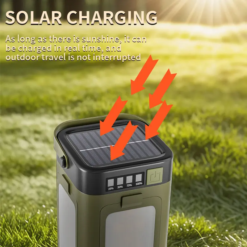 Multi Functional Outdoor Camping Light Foldable Solar Light  Waterproof USB Rechargeable Hanging Light Portable Tent Light