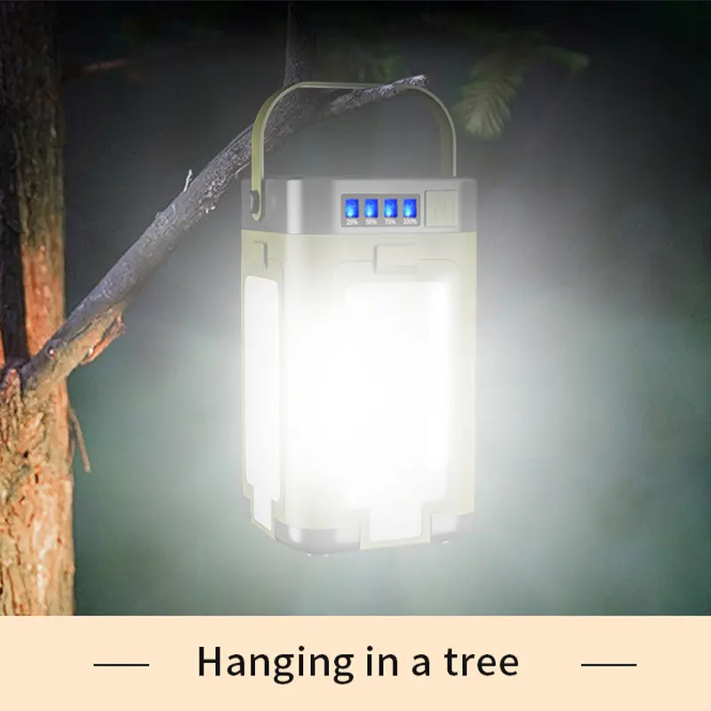 Multi Functional Outdoor Camping Light Foldable Solar Light  Waterproof USB Rechargeable Hanging Light Portable Tent Light