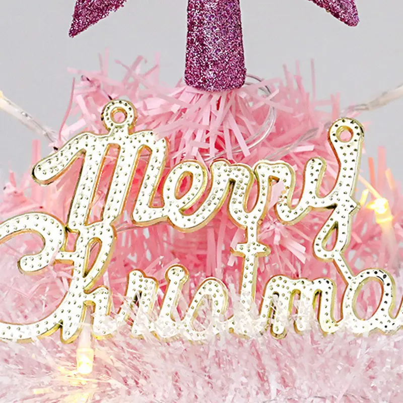 Mini Pink Christmas Tree 45cm/60cm Christmas Decorations With Decorations And Top Fashionable Festival Desktop Ornament Gifts