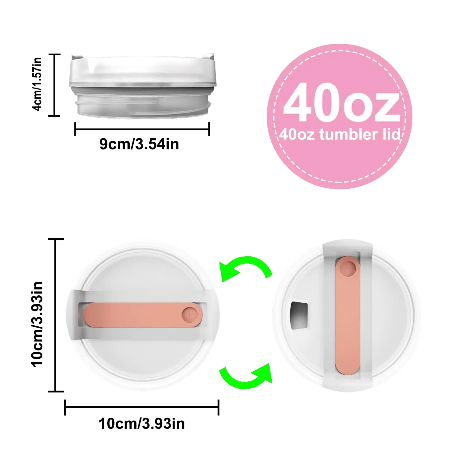 For Stanley Cup Lid Transparent Sealed Leak Proof Cup Lid Splash Proof Roller Stainless Steel Car Cup Handle Straw Cup Lid