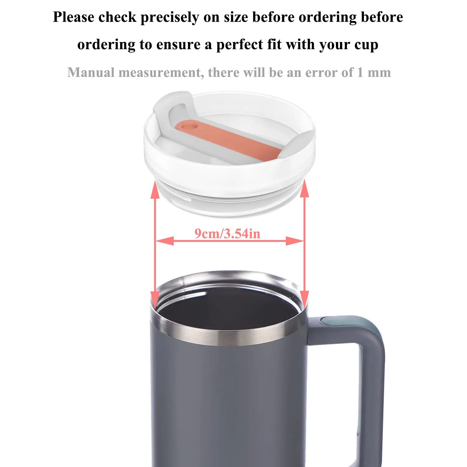 For Stanley Cup Lid Transparent Sealed Leak Proof Cup Lid Splash Proof Roller Stainless Steel Car Cup Handle Straw Cup Lid