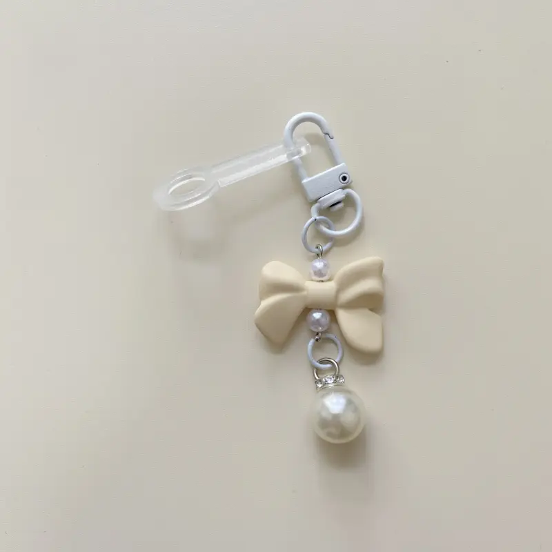 Cute Pearl Bow Straw Charm For Stanley Cup 30/40 oz Straw Tumbler Accessories Kawaii Pendent Chain Decor For 9-10 mm Straws