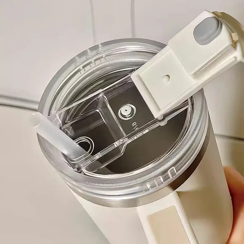 900/1200ml Thermos Tumbler Large Luxury Stainless Steel Car Thermal Cup For Ice Coffee Water Tea Vacuum Flask With Straw Handle