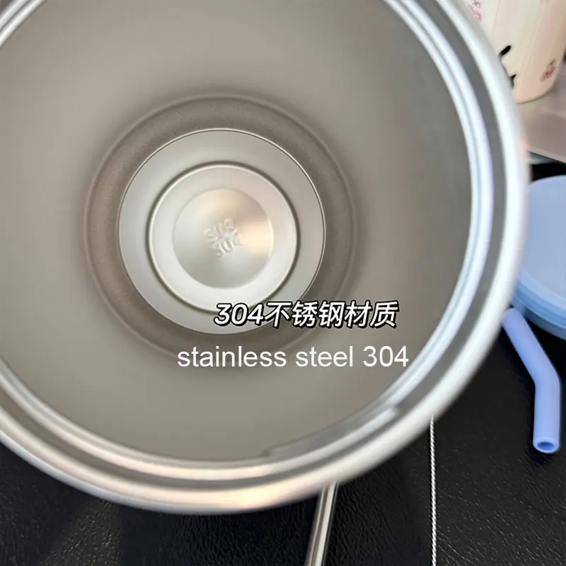 Kawaii Cat Stainless Steel Vacuum Insulated Tumbler With Lid Straw For Water Iced Tea Coffee Juice Large Car Thermos Mug 1200ml
