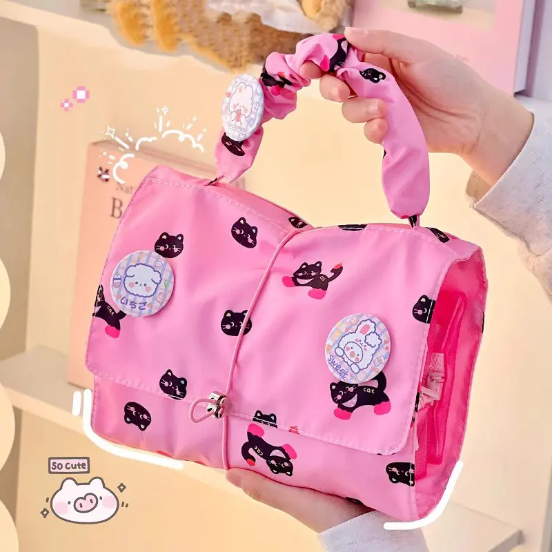 Kawaii Cat Makeup Bag Pouches Cute Large Puppy Cosmetic Bag For Women Korean Travel Organizer Portable Storage Bags Girl Gift