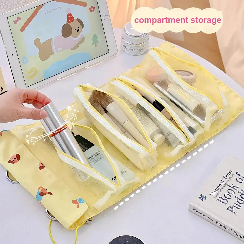Kawaii Cat Makeup Bag Pouches Cute Large Puppy Cosmetic Bag For Women Korean Travel Organizer Portable Storage Bags Girl Gift
