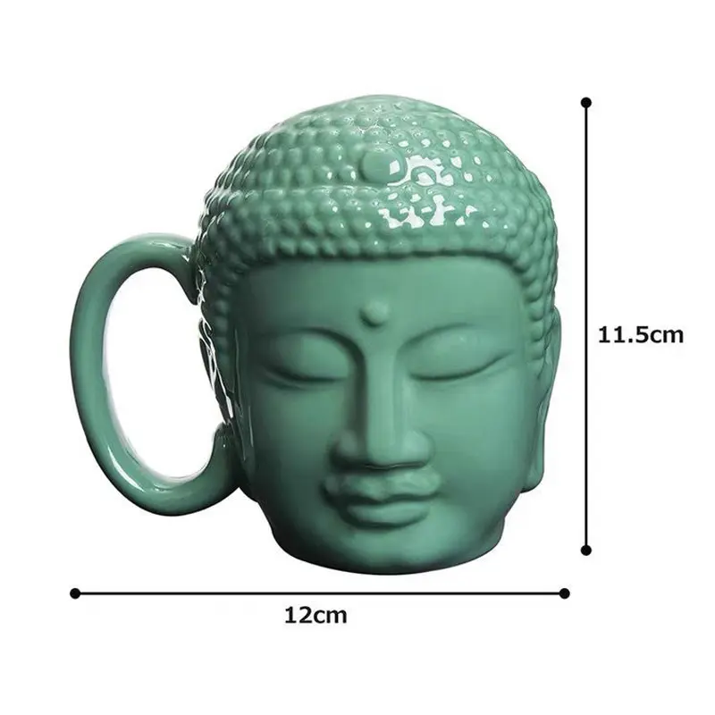Buddha Porcelain Mug Mug Coffee Mug Buddha Head Mug Water Cup Gift Cup Creative Coffee Cup Desktop Decoration Accessories