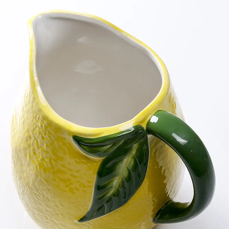 Creative Ceramic High Temperature Resistant Cold Water Pot Lemon Relief Ceramic Water Pot Water Cup Household Drinking Utensils