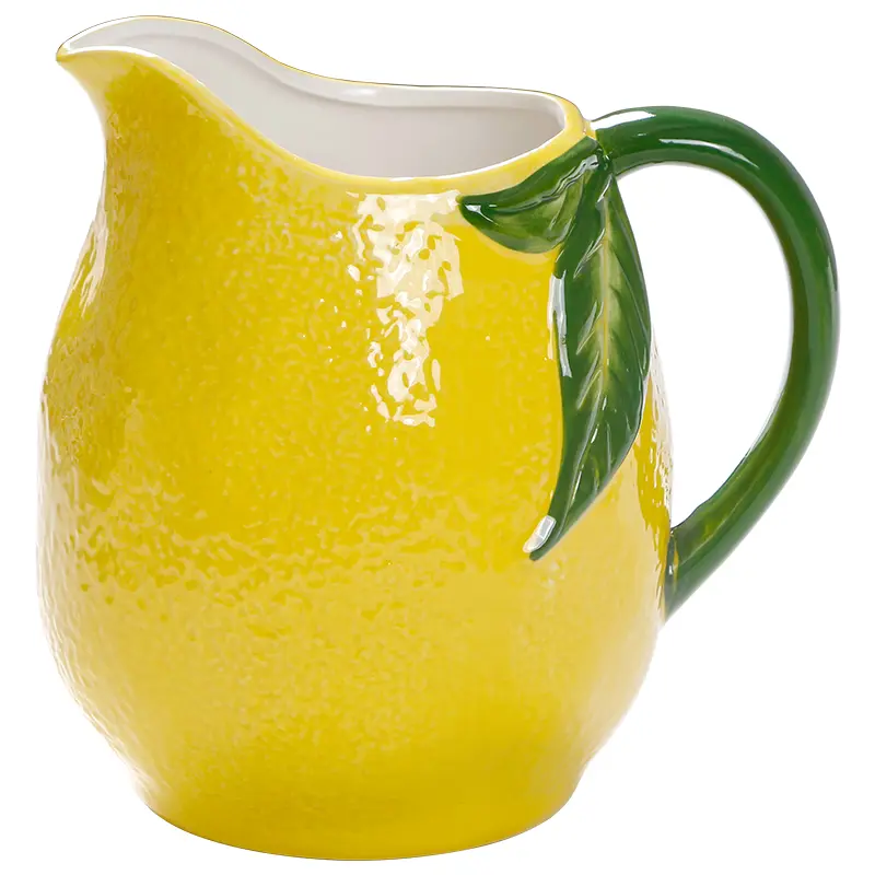 Creative Ceramic High Temperature Resistant Cold Water Pot Lemon Relief Ceramic Water Pot Water Cup Household Drinking Utensils
