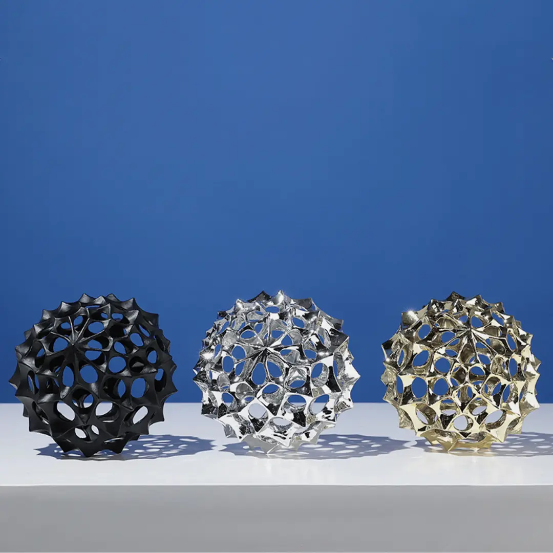 Simple Geometric Ornaments Hollow Spherical Creative Art Ornaments Home Living Room Accessories Metal Hollow Ball Ornaments