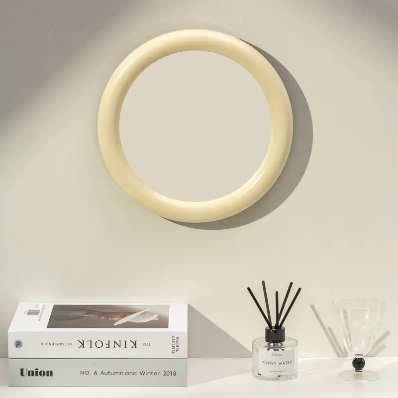 Nordic Round Glass Mirror Home Wall Mirror Desktop Mirror Portable Toilet Mirror Bathroom Decoration Accessories Home Decoration