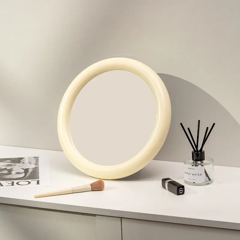 Nordic Round Glass Mirror Home Wall Mirror Desktop Mirror Portable Toilet Mirror Bathroom Decoration Accessories Home Decoration