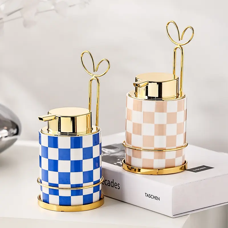Bathroom Supplies Ceramic Emulsion Bottle Square Soap Dispenser Shower Gel Bottle Shampoo Press Bottle Bathroom Decoration 350ML