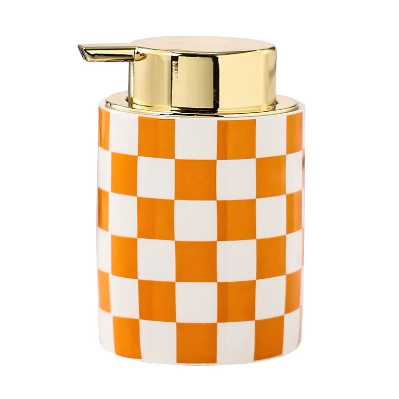 Bathroom Supplies Ceramic Emulsion Bottle Square Soap Dispenser Shower Gel Bottle Shampoo Press Bottle Bathroom Decoration 350ML
