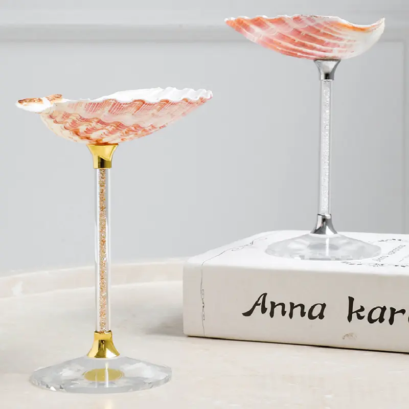 Luxury Tall Glass Natural Conch Fan Shell Glass Creative Personality Red Wine Glass Home Decoration Cocktail Mug Exquisite Gift